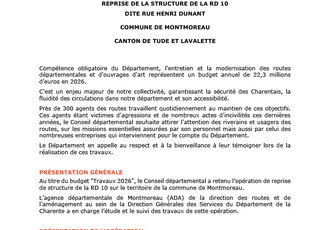 Travaux - Commune de Montmoreau - RD 10
